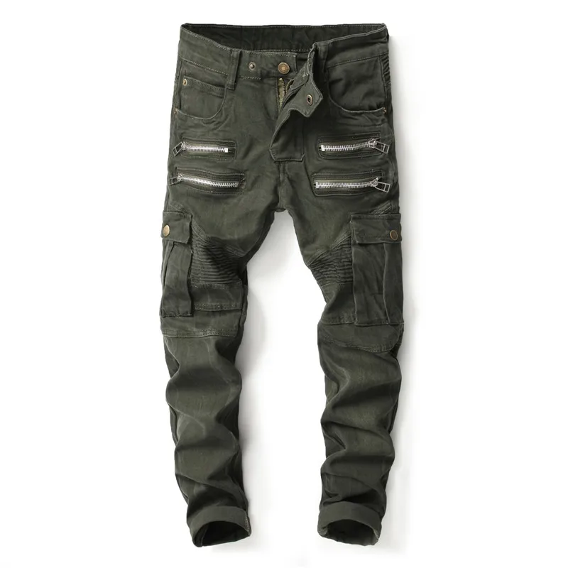 Aliexpress.com : Buy Army Green Fashion Men Jeans Big Pocket Cargo ...