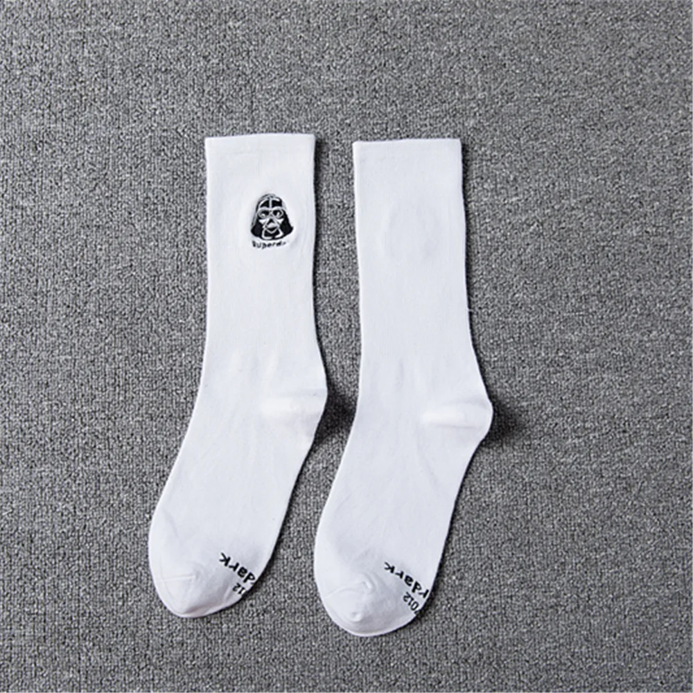 Новинка года; пара носков для мужчин и женщин; однотонные хлопковые носки с вышитым логотипом «Звездные войны»; классические носки с персонажами мультфильмов