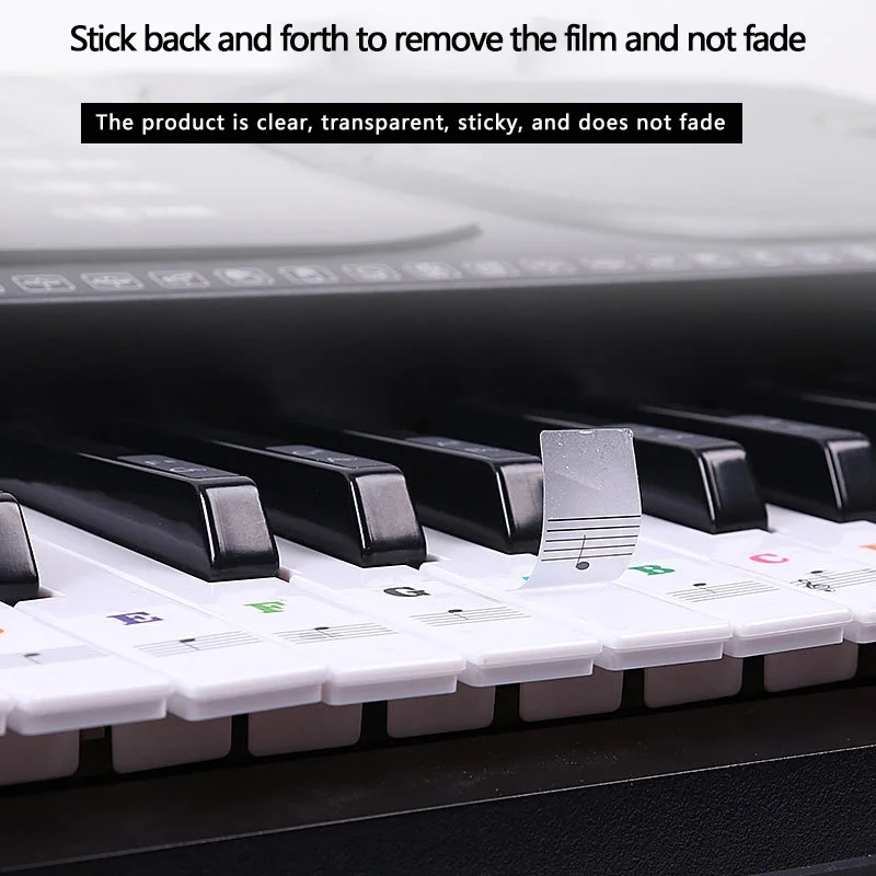 Piano Keyboard Sticker 54/61 Key 88 Key Stave Note For White Keys Electronic Keyboard