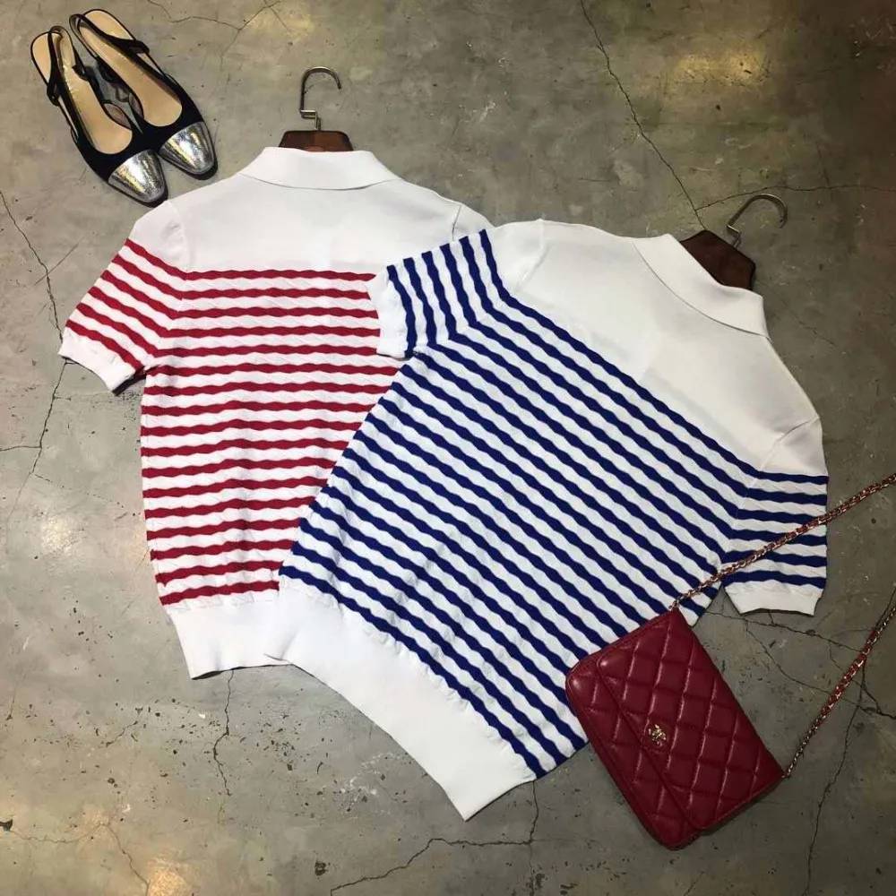 

Runway 2019 New Spring Sweater short Sleeve Knitting Women Sweater Free Shipping