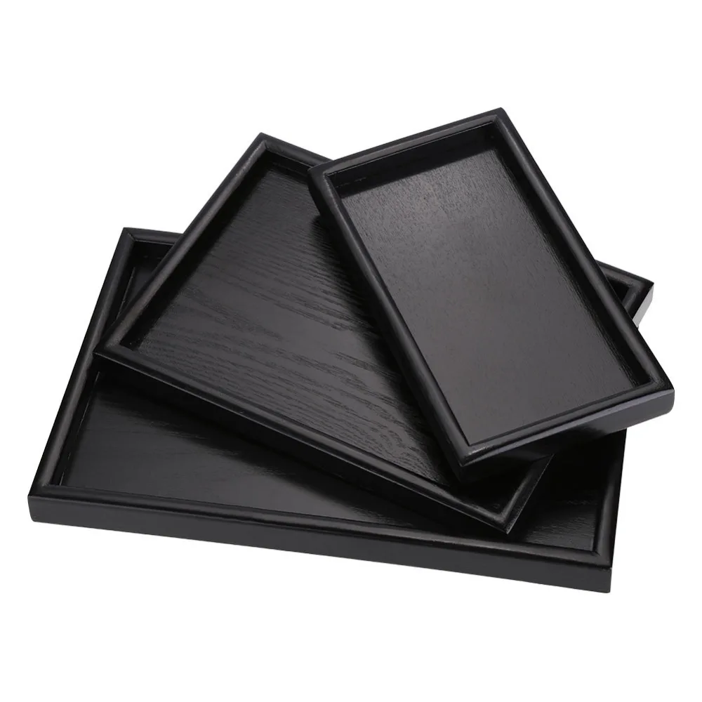 

Natural Wooden Serving Tray Rectangle Kung Fu Tea Trays Multi-purpose Fruits Sundry Cutlery Storage Tray Tea Accessories