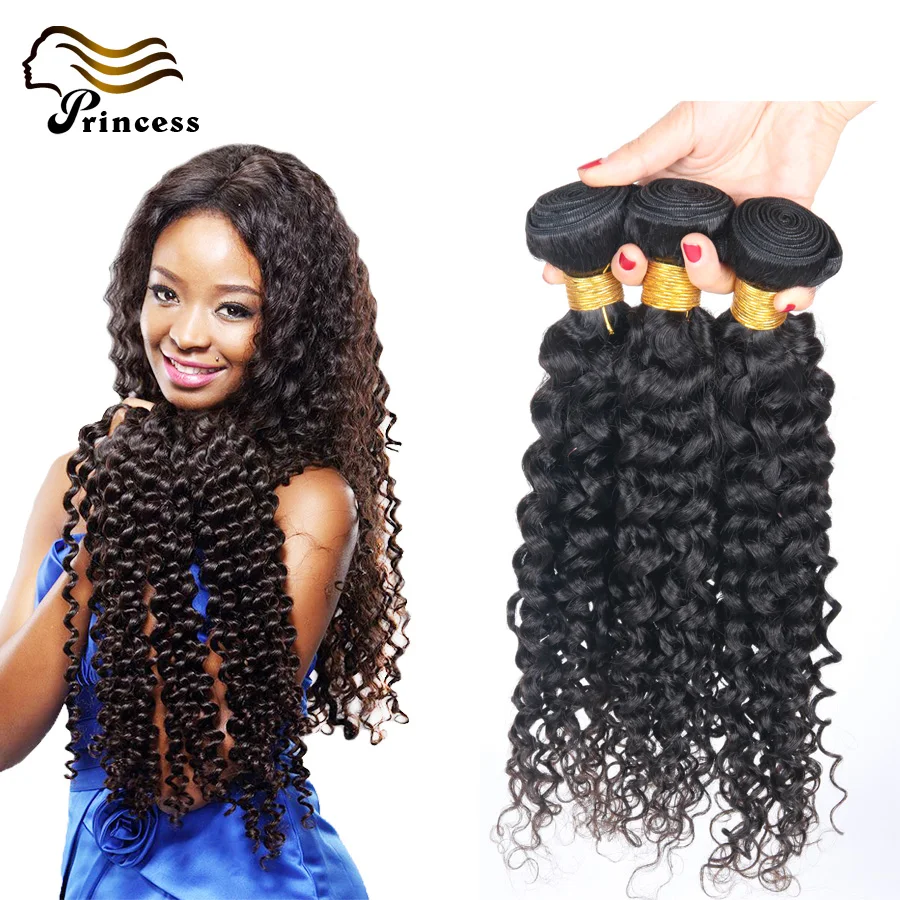 

7A Unprocessed Brazilian Virgin Human Hair Bundles Deep Curly Virgin Hair Extension 3 Bundles Wet ans Wavy Virgin Brazilian Hair