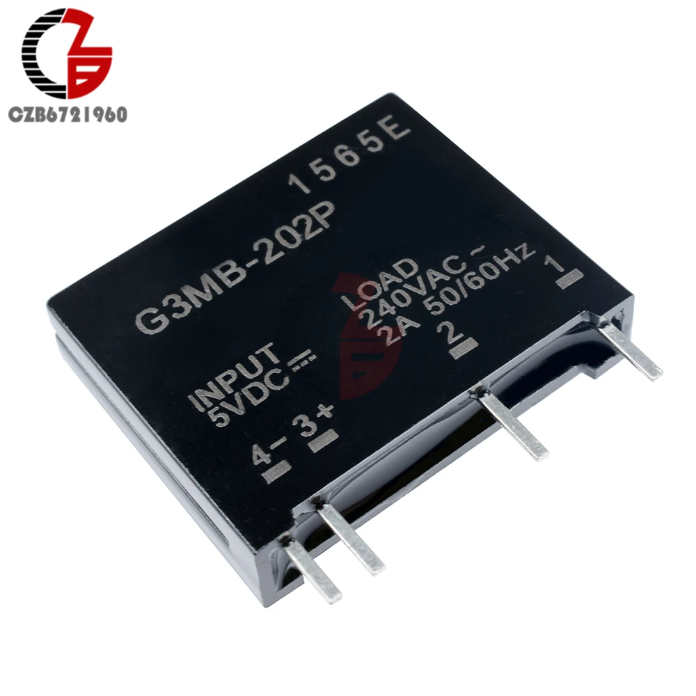 5 шт. релейный модуль G3MB-202P G3MB 202P DC-AC PCB SSR In 5V DC Out 240V AC 2A твердотельный релейный модуль