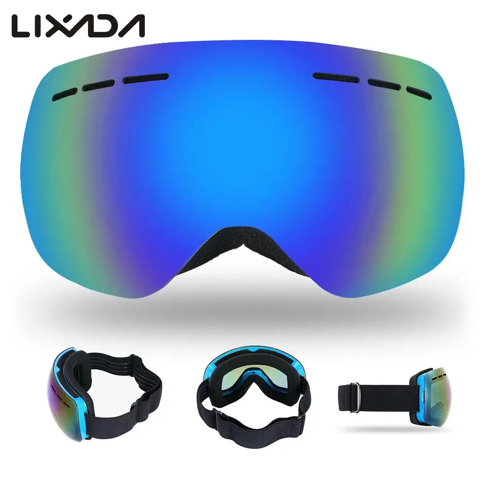 Snowboard Goggles Frameless Ski Goggles Winter Snow Sports Anti Fog UV Spherical Dual Lens For Snowmobile 