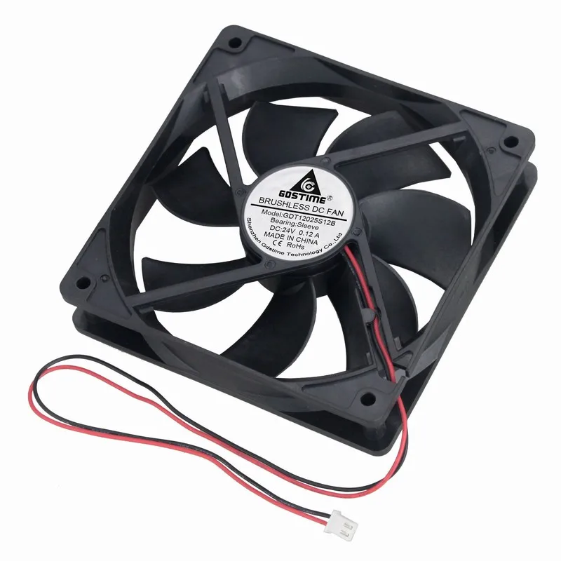 Gdstime 20 Pcs 120*120*25mm DC 24V Brushless Cooling Fan 120mm x 25mm