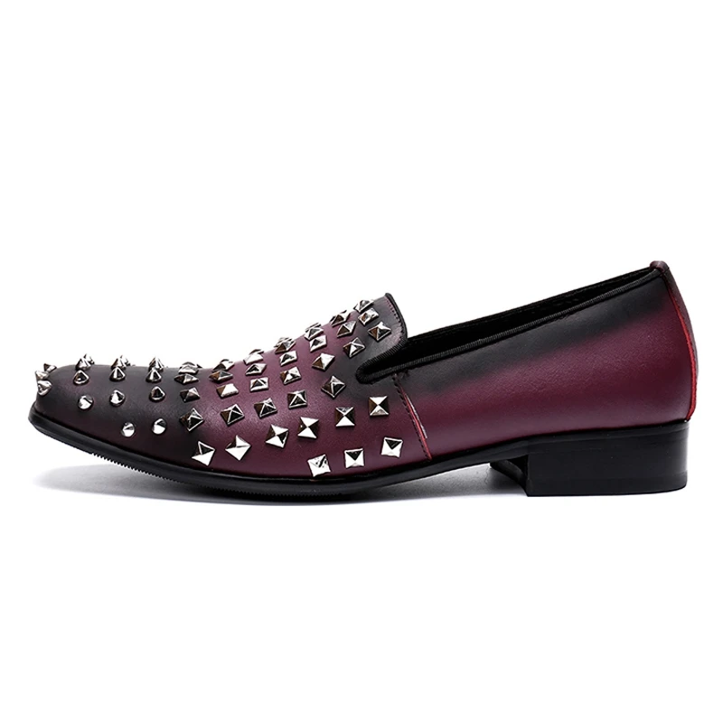 Hombre Sl490 Genuino Rocker Cuero A Slip De Zapatos On Hombres Punta Púrpura Mano Cómodos Vintage Hecho Mocasines Casuales Redonda Los wIURxPqp