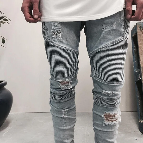 mens biker jeans grey