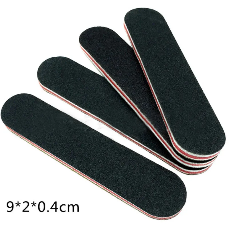

MYBORMULA 10pcs/lot Black Mini Nail File Straight edge Professional Sanding Nail File Nails Care Manicure Tool Accessories NEW
