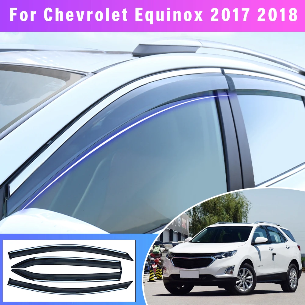 Дымовое Окно Солнцезащитный козырек-отражатель защита автомобиля Солнечный козырек для Chevrolet Equinox 2017 2018 аксессуары 4 шт