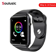 Soulusic A1 Bluetooth умные часы спортивные Шагомер с sim-камерой умные часы для Android iPhone лучше, чем iwo8 наручные часы