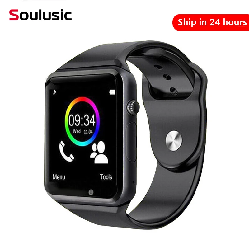 Comprar Podómetro deportivo Soulusic A1 Bluetooth con cámara SIM reloj inteligente para Android iPhone mejor que reloj de pulsera iwo8