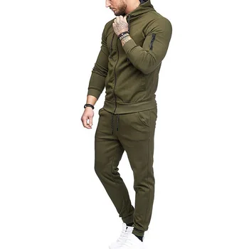 

SHUJIN 2 Pieces Men Set Fashion Solid Mens Sweatshirt+Pants Tracksuit Plus Size Casual Pockets Drawstring Sportwear Suit Set