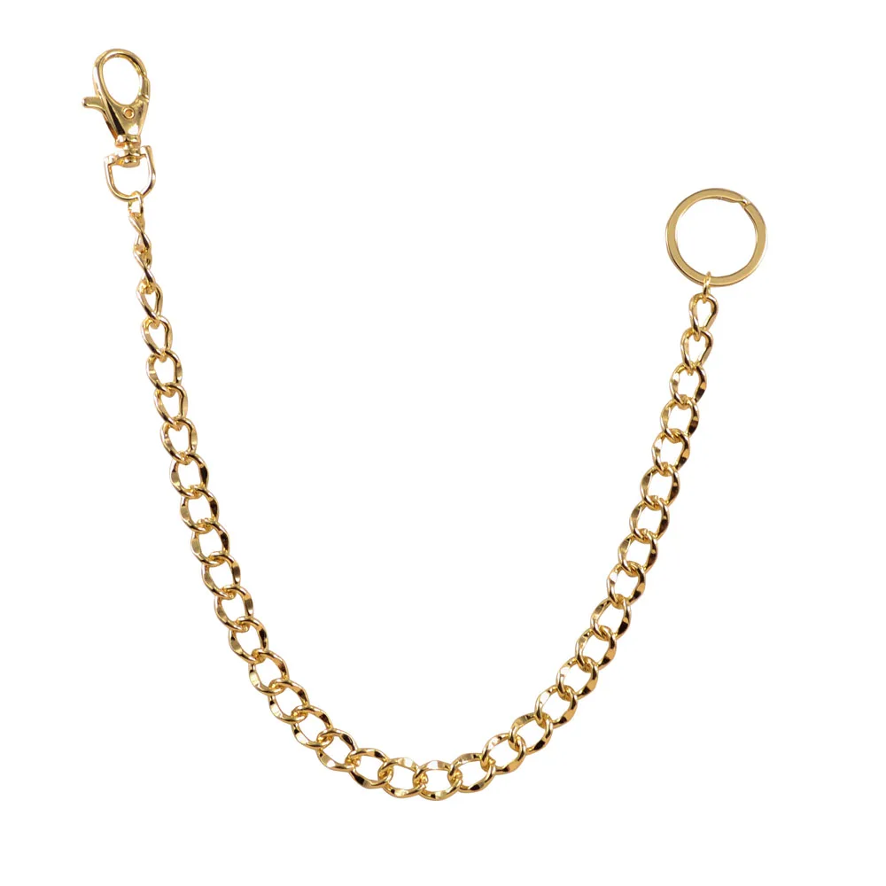

38cm Long Wallet Belt Chain Rock Punk Metal Key chain Gold Silver Keyring Mens HipHop Jewelry