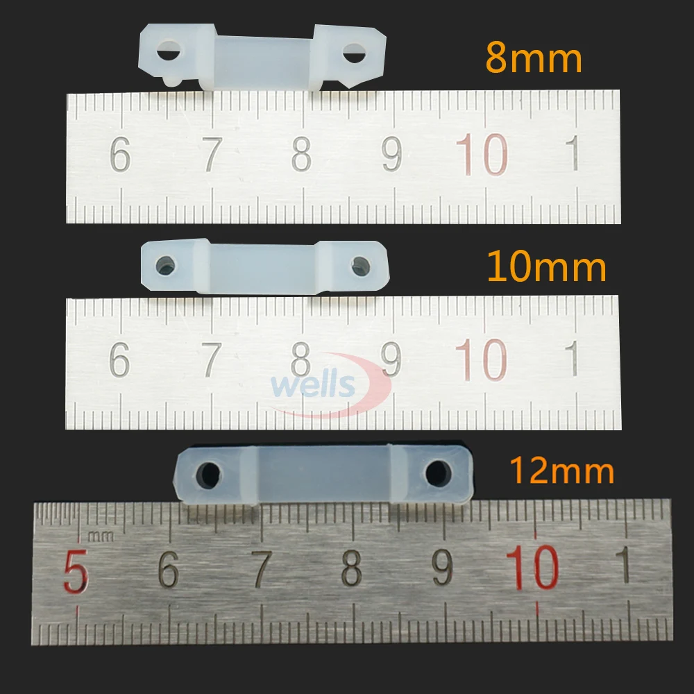 

50pcs 8mm/10mm/12mm 5050 WS2811 RGBW RGB 5050 LED Strip Connectors Silicon Clip