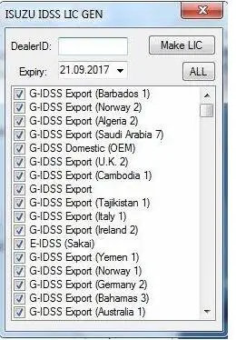 Для ISUZU E-IDSS и G-IDSS keygen (лицензия генератор) |