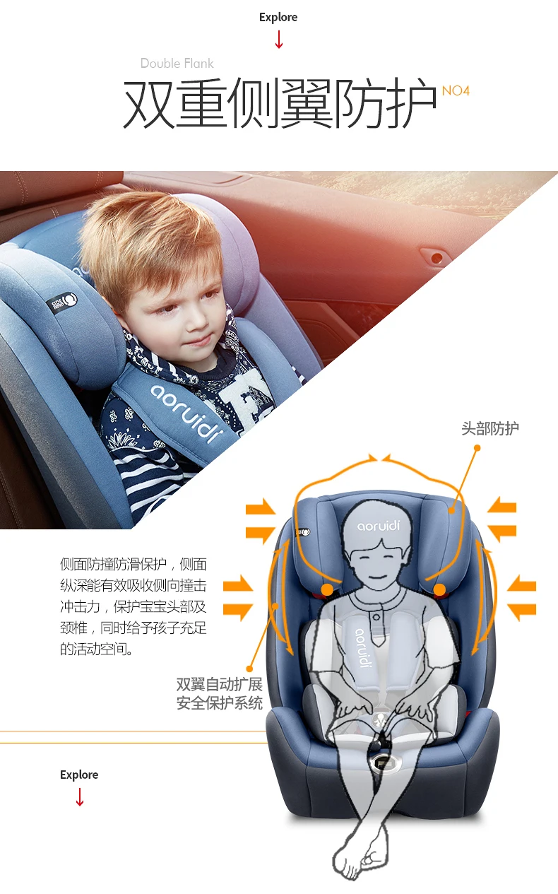 Немецкая детская машина, детское безопасное сиденье, автомобиль с ISOFIX интерфейсом, 9 M-12 лет, кресло с регулируемой высотой головы, пятиточечный жгут