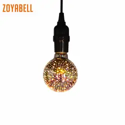 Zoyabell Led 3D Edison ЛАМПЫ фейерверк E27 лампы накаливания Ретро Винтаж декоративные RGB света в помещении Edison 110 В 220 В лампа