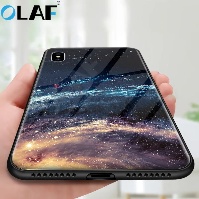 Olaf Star Space Tempered Glass Case For iphone X 8 7 Plus 6 6S Soft Edge Skin Cover Shockproof Slim Capa iPhone |
