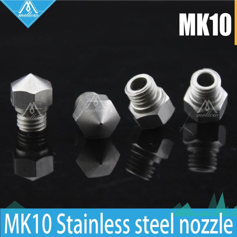 

New!2PCS 3D printer Makerbot M7 thread MK10 Extruder Stainless steel Nozzle 0.2/0.3/0.4/0.5mm for 1.75mm FlashForge Creator Pro