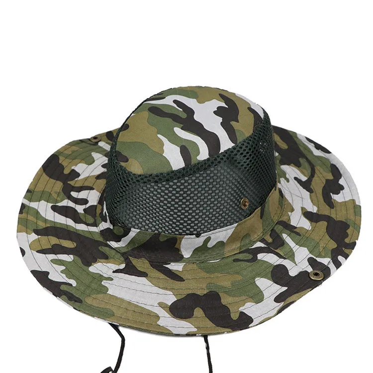 

Military Army Jungle Camo Bucket Cap Bucket Hat fish Sun Caps 2019 windproof Drop Shipping Camouflage basin hats