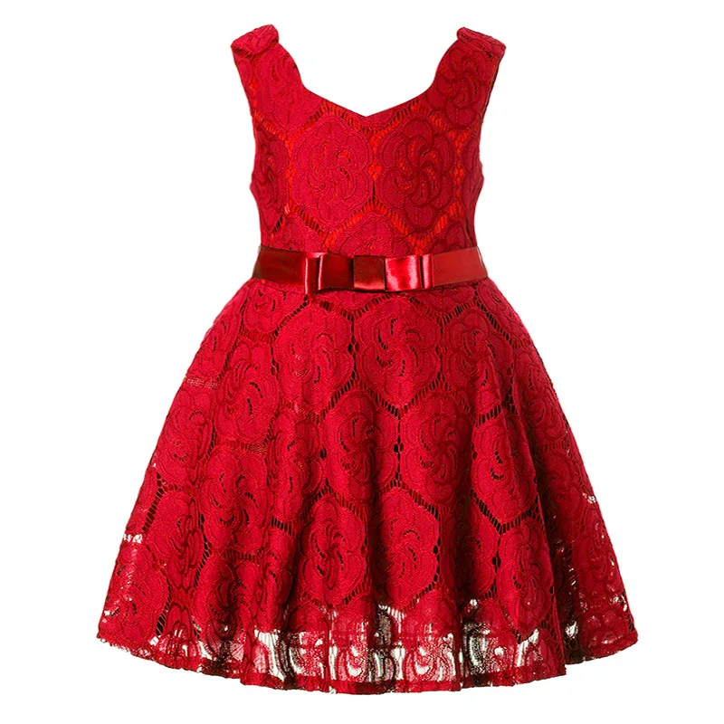 

New Summer Soft Lace Beach Party Dress for Girls Kids Birthday Princess Embroidery Flowers Dacing Vestidos Dresses
