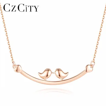 

CZCITY Authentic 100% 925 Sterling Silver Lovely Bird Exquisite Women Pendant Necklace Luxury Sterling Silver Jewelry Gift