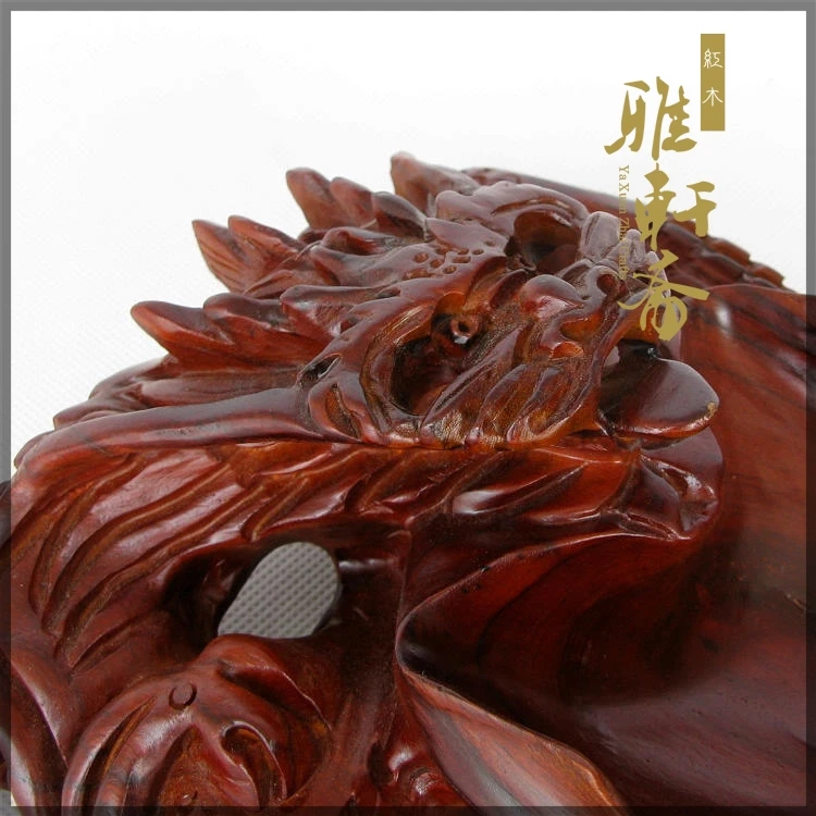 Bois de santal rouge palissandre artisanat sculpté dragon cendrier en bois cadeau boîte bois dragon Yanju personnalité créative - 3