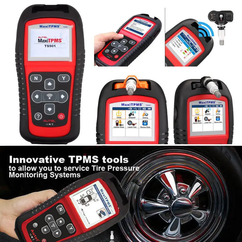 Autel MaxiTPMS TS501 OBD2 сканер диагностический инструмент 315/433 МГц TPMS программируемый инструмент активировать TPMS датчики считывает/очищает коды