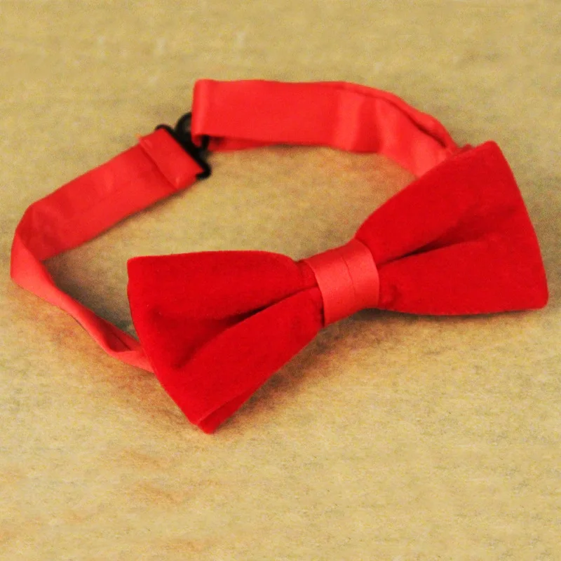 Мужские галстуки бархат Жених Брак Свадьба Bowties воротник рубашки галстук сплошной цвет черный красный галстук для мужчин
