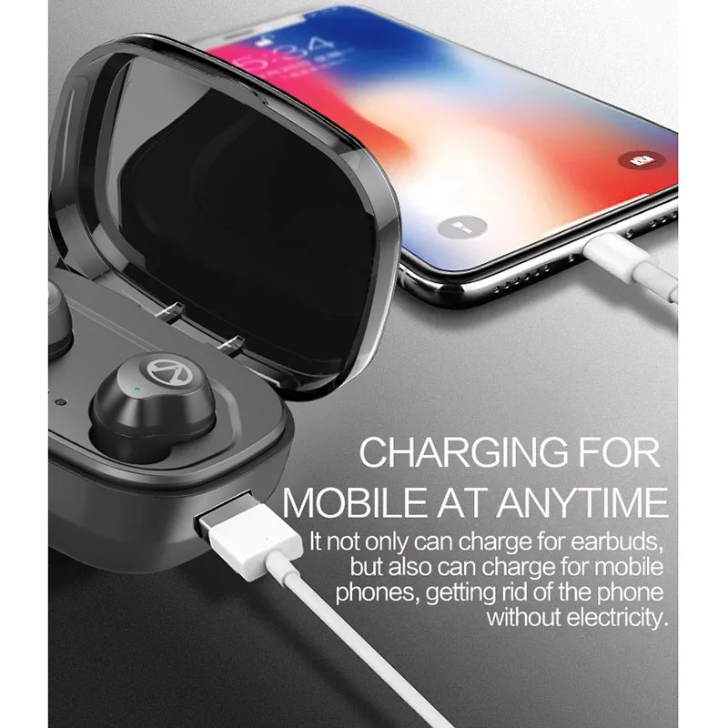 

Mini Wireless Tws Bluetooth Earphone TWS waterproof Bilateral Calls Bluetooth 5.0 Stereo Earphone for iphone x 8 7 6 plus xiaomi