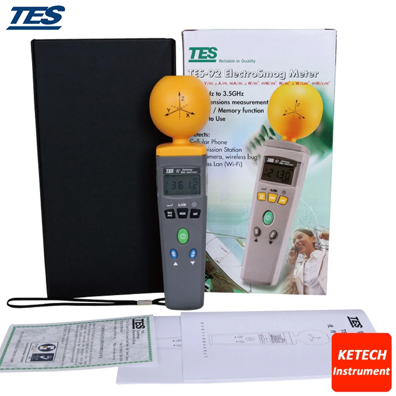 

3-AXIS EMF Radiation ElectroSmog Meter Tester TES92