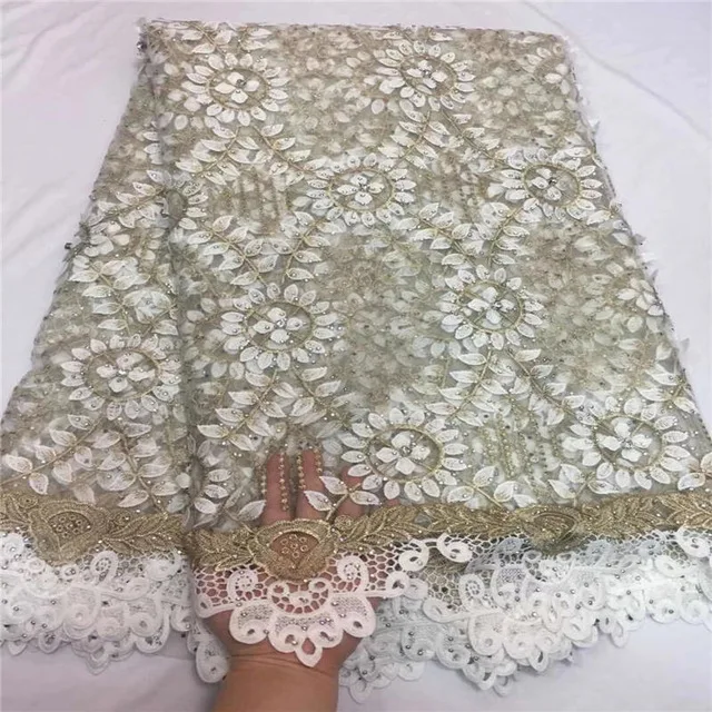 

2018 Nigerian Lace Fabrics For Wedding Embroidery African Cord Lace Fabrics High Quality 2017 African Lace With Stones