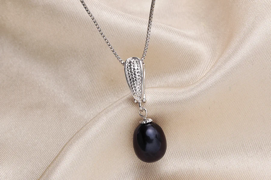 45 см серебро 925 ожерелья для женщин элегантные 5A натуральный пресноводный жемчуг ювелирные изделия низкая цена серебро кулон с коробкой