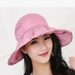 New Fashion Brimmed Sun Hats Foldable Women Sunhats Self-tie Solid Hat Summer Beach Floppy Cap Headwear New Fashion Brimmed Sun Hats Foldable Women Sunhats Self-tie Solid Hat Summer Beach Floppy Cap Headwear