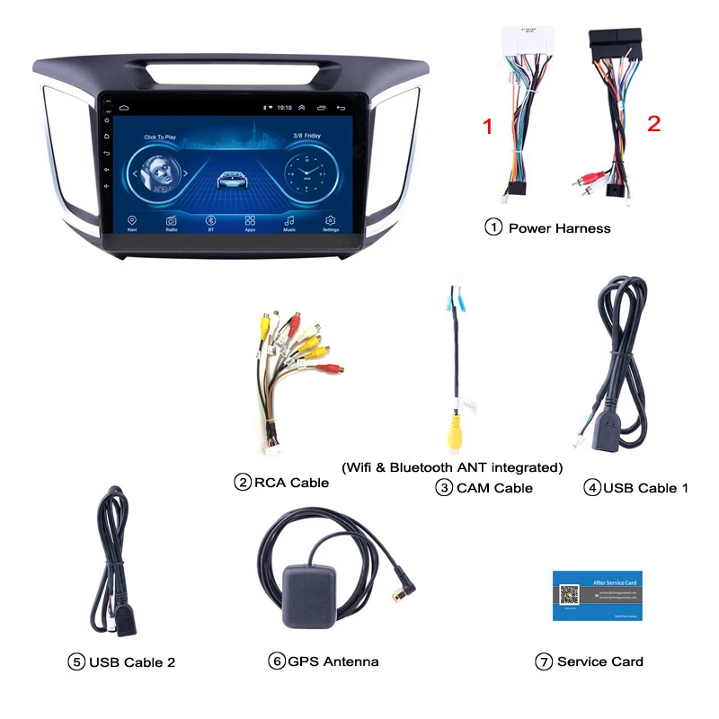 Discount 10.1" Super Slim Touch Screen Android 8.1 radio GPS Navigation for Hyundai Creta IX25 2014-2018 Stereo System with Bluetooth 1