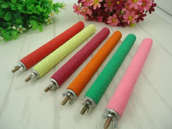 

50PCS 3 Sizes Colorful Pet Bird Cage Perches Stand Platform Chew Toy Paw Grinding Clean for Toys Parrot Bites Parakeet