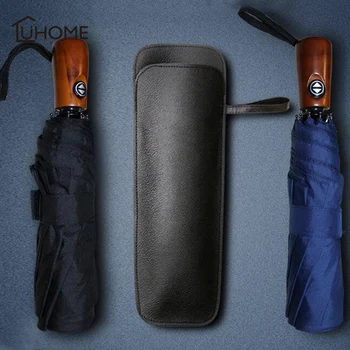 

Black Portable PU Leather Umbrella Storage Bags Waterproof Umbrella Covers Bag Car Seat Back Organizer