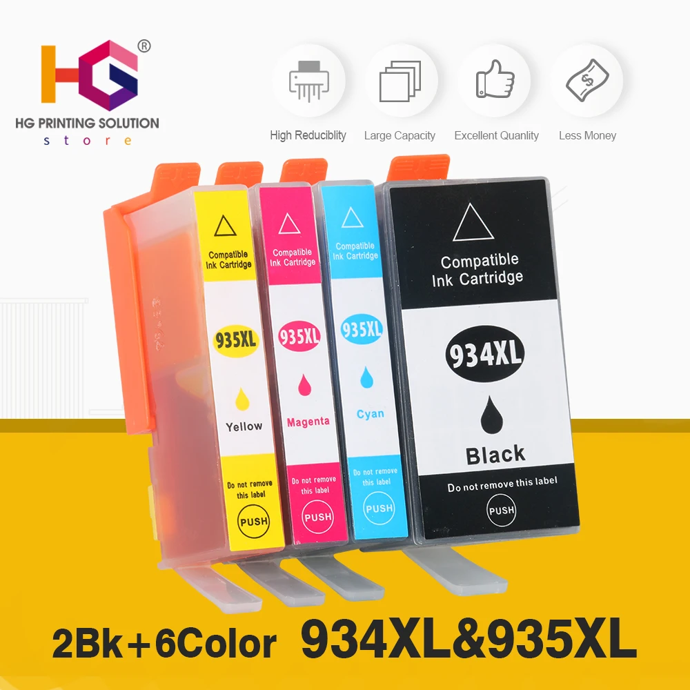 QSYRAINBOW 1 Набор для замены чернильного картриджа HP 934 935 с чипом 934XL 935XL принтера OfficeJet