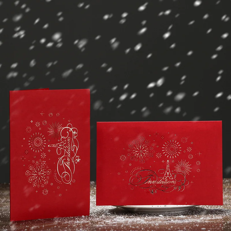  (100 piece/lot)LEISO Brand 3D Laser Cut Handmade Flower Heart Eiffel Tower Invitation Card Wedding  - 32815697571