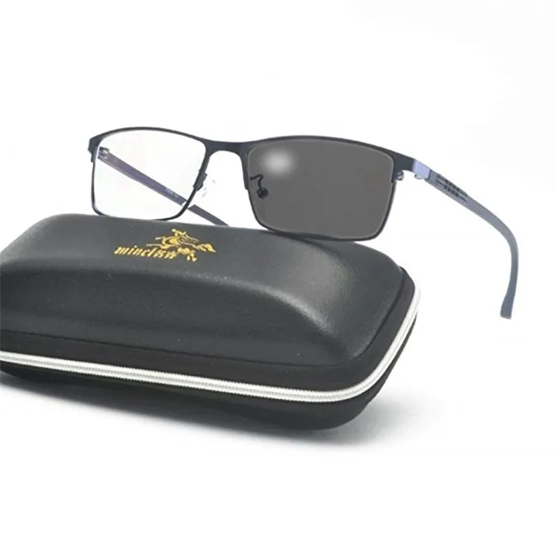

2019 new fashion men Sun photochromic Reading glasses business metal full frame brand designer glasses frame with box FML
