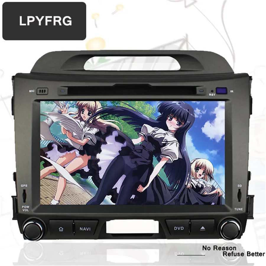 Discount HD 8" Automotivo touch screen in dash 2din head unit car dvd player gps navigation for kia sportage 2010-2015 steering wheel 5