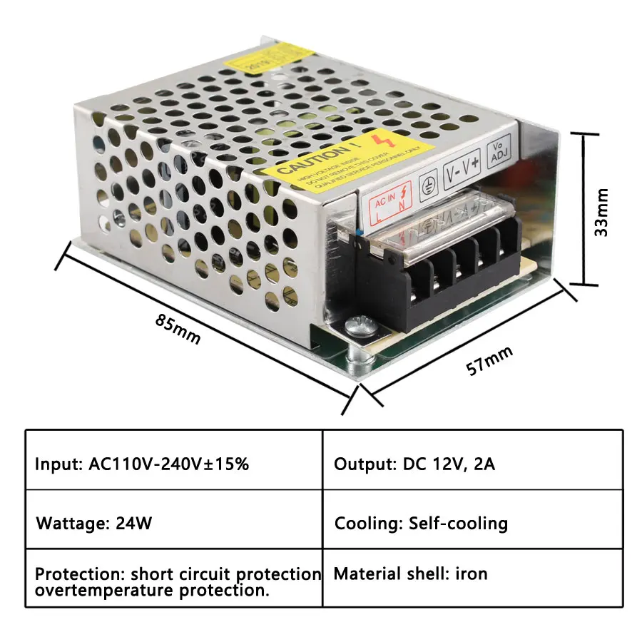 Импульсивный источник питания AC-DC Fonte 12В импульсный источник Питание 12V 1A 2A 3A 5A 6A 8A 10A 12A 15A 20A 30A 33A 40A 50A AC DC Питание импульсивный источник питания Fonte - Цвет: 12V 2A 25W