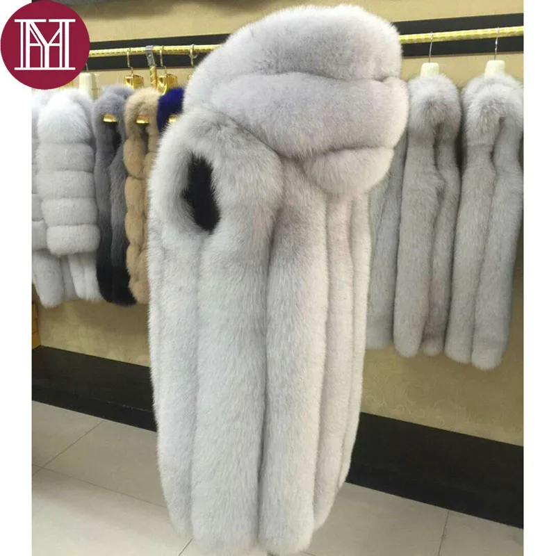 Perfect 2018 New Winter women real fox fur vest with hood lady fashion natural fox fur coat brand natural fur gilet customized 5