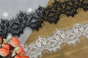 

9 M/lot High-quality black and white eyelash lace width 5CM handmade diy clothing accessories GRL0487