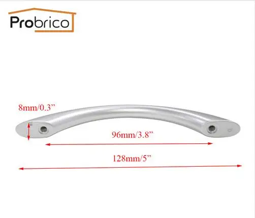 Probrico 10 шт пластиковая ручка для кухонного шкафа, серебристая ручка для ящика для мебели, ручки для шкафа, ручки для дверей - Цвет: 6