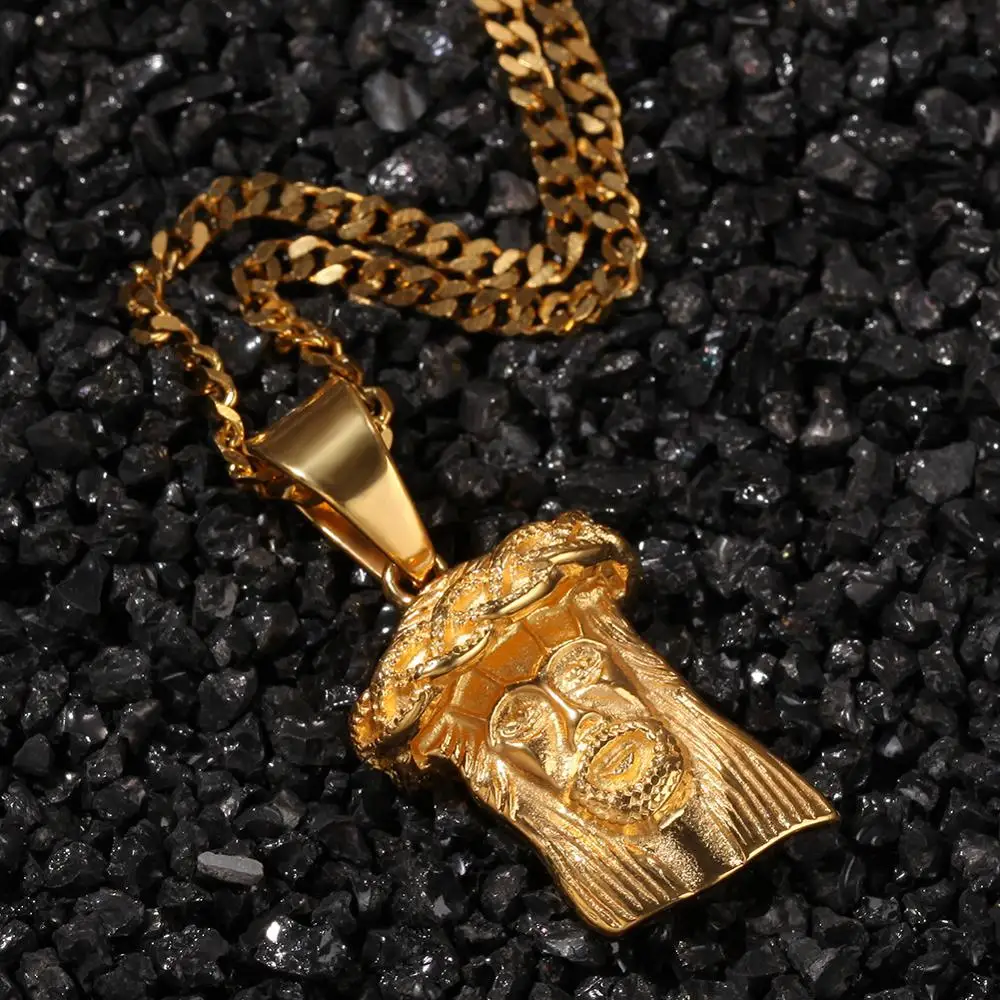 Collana Uomo Con Ciondolo Foglia Di Canapa E Strass - Punk Hip Hop Dorata