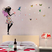 Girl and Birds Wall Sticker