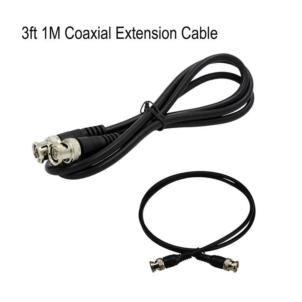 High quality Black 1M 3FT RG59 coaxial extend BNC cable BNC male to BNC