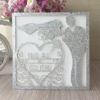 

30pcs/lot Delicate Carved Heart Pattern Customizable Invitation Card Event Party Supplies Wedding Card Banquet Favor
