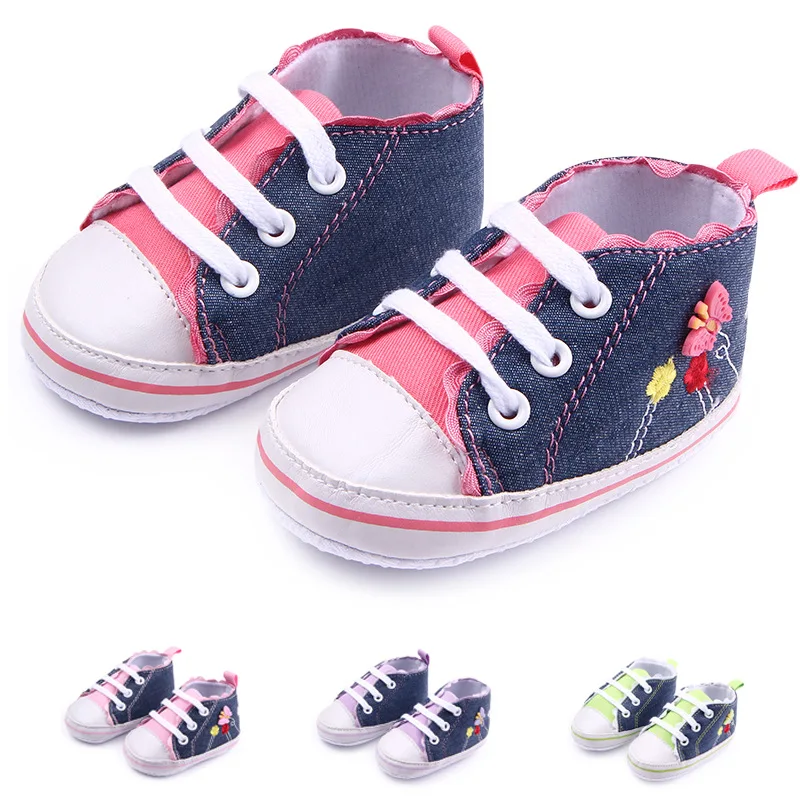 Four Color Canvas Lovely Flower Lace Baby Shoes Baby Toddler with